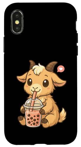 Süße Ziege Boba Tee-Liebhaber Zoo Kawaii Jungen Mädchen Kinder Hülle für iPhone X/XS Süße Ziege Boba Tee-Liebhaber Zoo Kawaii Jungen Mädchen Kinder Hülle für iPhone X/XS von BobaTeaAxis1