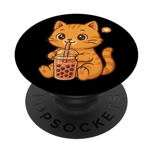 Süße orangefarbene Katze Boba Tee-Liebhaber Zoo Kawaii Jungen Mädchen Kinder PopSockets Klebender PopGrip Süße orangefarbene Katze Boba Tee-Liebhaber Zoo Kawaii Jungen Mädchen Kinder PopSockets Klebender PopGrip von BobaTeaAxis1