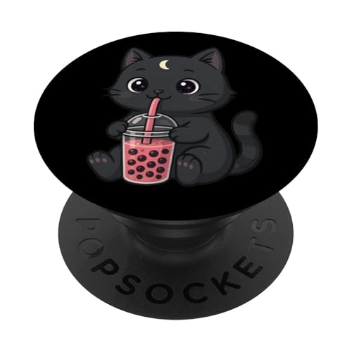 Süße schwarze Katze Boba Tee-Liebhaber Zoo Kawaii Jungen Mädchen Kinder PopSockets Klebender PopGrip Süße schwarze Katze Boba Tee-Liebhaber Zoo Kawaii Jungen Mädchen Kinder PopSockets Klebender PopGrip von BobaTeaAxis1