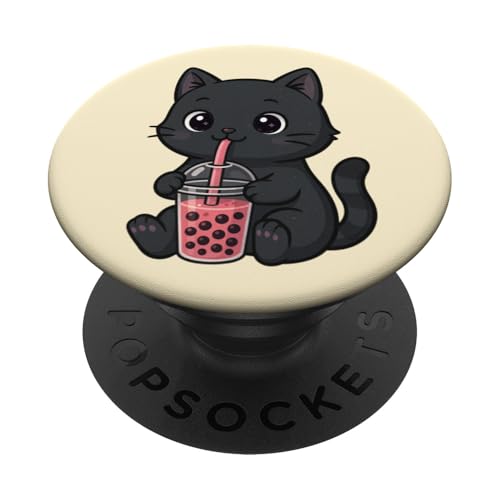 Süße schwarze Katze Kawaii Boba Tee-Liebhaber Zoo Jungen Mädchen Kinder PopSockets Klebender PopGrip Süße schwarze Katze Kawaii Boba Tee-Liebhaber Zoo Jungen Mädchen Kinder PopSockets Klebender PopGrip von BobaTeaAxis1