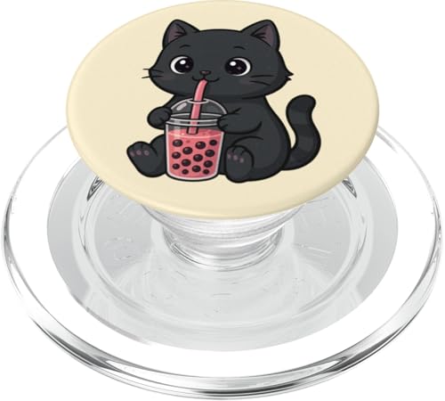 Süße schwarze Katze Kawaii Boba Tee-Liebhaber Zoo Jungen Mädchen Kinder PopSockets PopGrip für MagSafe Süße schwarze Katze Kawaii Boba Tee-Liebhaber Zoo Jungen Mädchen Kinder PopSockets PopGrip für MagSafe von BobaTeaAxis1