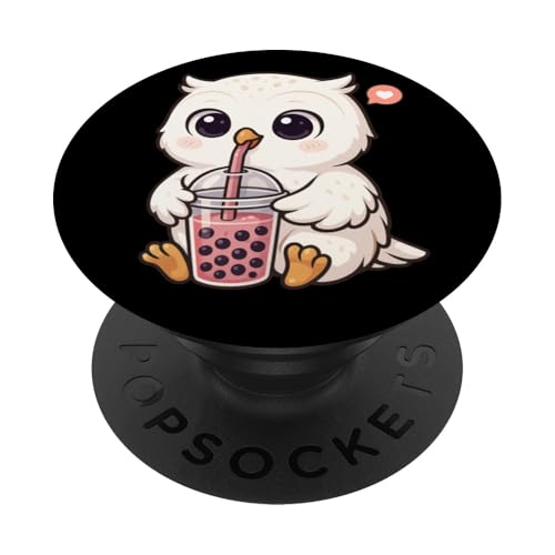 Süße weiße Katze Boba Tee-Liebhaber Zoo Kawaii Jungen Mädchen Kinder PopSockets Klebender PopGrip von BobaTeaAxis1