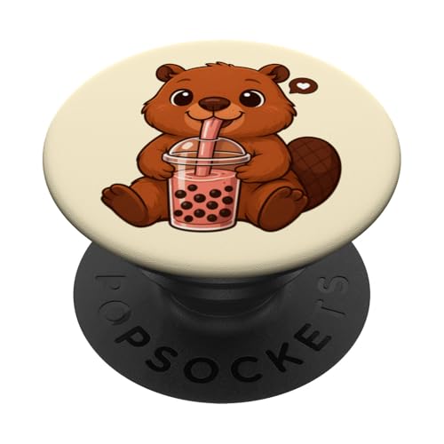 Süßer Biber Boba Tee-Liebhaber Zoo Kawaii Jungen Mädchen Kinder PopSockets Klebender PopGrip Süßer Biber Boba Tee-Liebhaber Zoo Kawaii Jungen Mädchen Kinder PopSockets Klebender PopGrip von BobaTeaAxis1