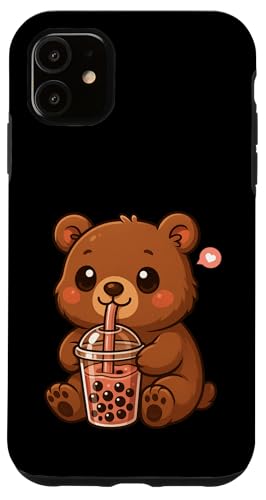 Süßer Braunbär Boba Tee-Liebhaber Zoo Kawaii Jungen Mädchen Kinder Hülle für iPhone 11 Süßer Braunbär Boba Tee-Liebhaber Zoo Kawaii Jungen Mädchen Kinder Hülle für iPhone 11 von BobaTeaAxis1