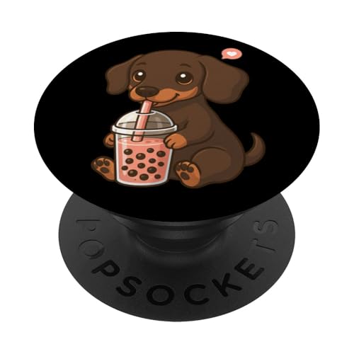 Süßer Dackel Boba Tee-Liebhaber Zoo Kawaii Jungen Mädchen Kinder PopSockets Klebender PopGrip Süßer Dackel Boba Tee-Liebhaber Zoo Kawaii Jungen Mädchen Kinder PopSockets Klebender PopGrip von BobaTeaAxis1