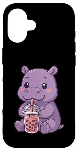 Süßes Nilpferd Boba Tee-Liebhaber Zoo Kawaii Jungen Mädchen Kinder Hülle für iPhone 16 Süßes Nilpferd Boba Tee-Liebhaber Zoo Kawaii Jungen Mädchen Kinder Hülle für iPhone 16 von BobaTeaAxis1
