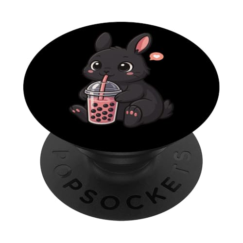 Süßes schwarzes Kaninchen Boba Tee-Liebhaber Zoo Kawaii Jungen Mädchen Kinder PopSockets Klebender PopGrip Süßes schwarzes Kaninchen Boba Tee-Liebhaber Zoo Kawaii Jungen Mädchen Kinder PopSockets Klebender PopGrip von BobaTeaAxis1