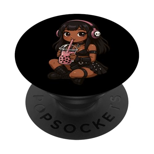 Süßes schwarzes Mädchen Boba Tee-Liebhaber Kawaii Jungen Mädchen Kinder PopSockets Klebender PopGrip Süßes schwarzes Mädchen Boba Tee-Liebhaber Kawaii Jungen Mädchen Kinder PopSockets Klebender PopGrip von BobaTeaAxis1