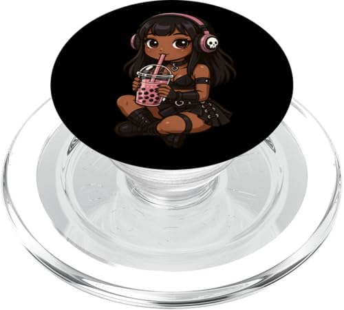 Süßes schwarzes Mädchen Boba Tee-Liebhaber Kawaii Jungen Mädchen Kinder PopSockets PopGrip für MagSafe Süßes schwarzes Mädchen Boba Tee-Liebhaber Kawaii Jungen Mädchen Kinder PopSockets PopGrip für MagSafe von BobaTeaAxis1