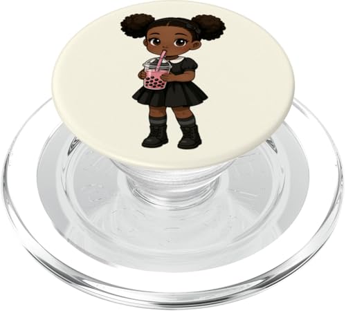 Süßes schwarzes Mädchen Boba Tee-Liebhaber Kawaii Jungen Mädchen Kinder PopSockets PopGrip für MagSafe Süßes schwarzes Mädchen Boba Tee-Liebhaber Kawaii Jungen Mädchen Kinder PopSockets PopGrip für MagSafe von BobaTeaAxis1