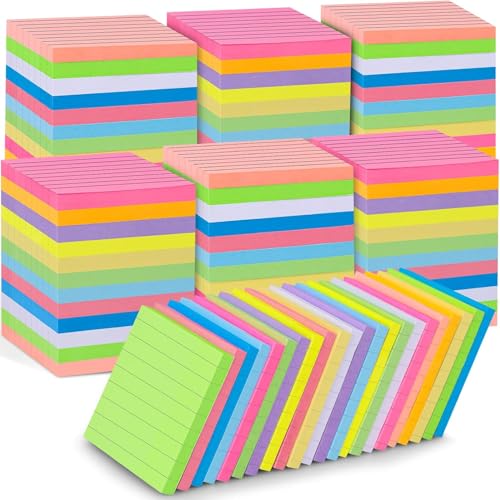 60 Blöcken Haftnotizen,4500 Blatt Linierte Haftnotizen,76 x 76 mm Sticky Notes,Helle Selbstklebende Haftnotizzettel in 12 Faben,Notizzettel,Klebezettel,farbig Notizblock für Büro Haus Schule Sitzung von Boboeitody