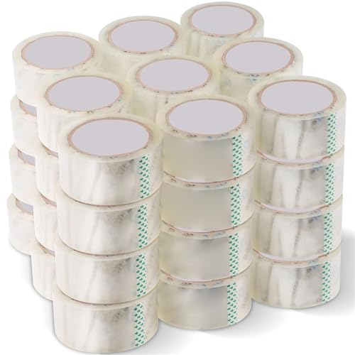 Boboeitody 36 Rollen Paketklebeband Rollentransparent, Klebeband Transparent 48mmx66m Versandband Bulk, Gesamt 2160 Yards, 2.7 mil, 3" Kern, Schwer Zoll Verpackung für Verpackungen und Paket von Boboeitody