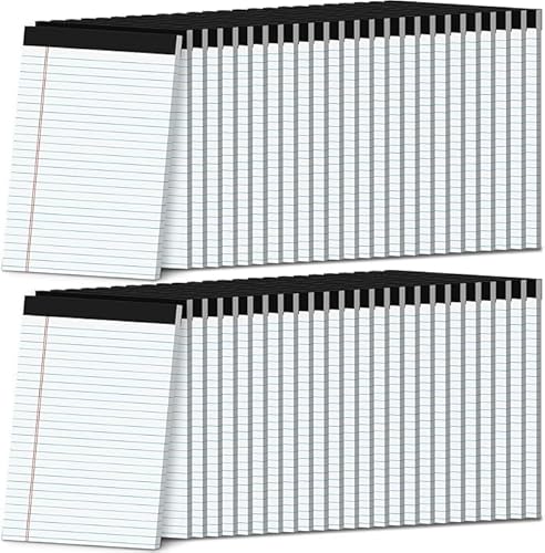 Boboeitody Notizblock 48 Stück 8.5x11 Zoll / 22x28CM,liniert, Schreibpapierblöcke, schmal, liniert Notizblock College regiert, für Zuhause, Büro, Schule (48, Weiß-8,5 x 11in/22x28CM-48Stück) von Boboeitody