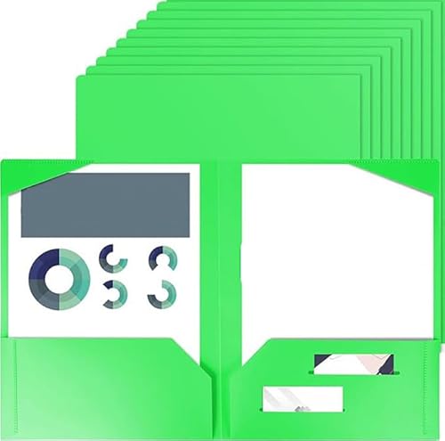 Kunststoffordner mit Taschen: 10 Pack 2 Taschenordner mit Visitenkarten Slot & Heavy Duty farbige Dateiordner für Schule | Home | Büro und Business |Reisen Green Kunststoffordner mit Taschen: 10 Pack 2 Taschenordner mit Visitenkarten Slot & Heavy Duty farbige Dateiordner für Schule | Home | Büro und Business |Reisen Green von Boboeitody