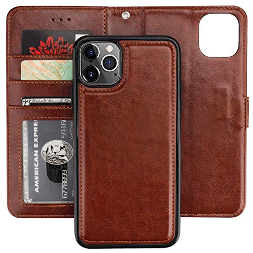 Bocasal iPhone 11 Pro Max Wallet Case with Card Holder PU Leather Magnetic Detachable Kickstand Shockproof Wrist Strap Removable Flip Cover for iPhone 11 Pro Max 6.5 inch (Braun) von Bocasal
