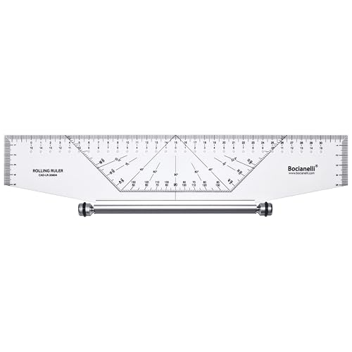 35 cm 350 mm Profi Lineal Roll-Lineal Parallel Rolllineal mit Winkelmesser Technisches Zeichnen Schule Büro Kunst Art von Bocianelli