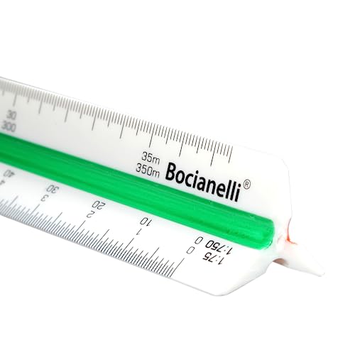 Bocianelli Maßstab Lineal 30 cm Kunststoff Dreikantmaßstab Maßstabslineal 1:10 1:20 1:25 1:30 1:40 1:50 1:100 1:200 1:250 1:300 1:400 1:500 Lineal 30cm für Architekt oder Ingenieur von Bocianelli