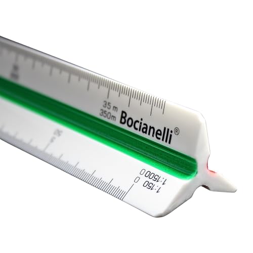 Bocianelli Maßstab Lineal 30 cm Kunststoff Dreikantmaßstab Maßstabslineal 1:20 1:25 1:50 1:100 1:125 1:150 1:200 1:500 1:1000 1:1250 1:1500 1:2500 Lineal 30cm für Architekt oder Ingenieur von Bocianelli