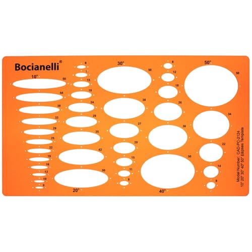 Schablone Zeichenschablone Technisches Zeichnen - Ellipse Ellipsen Ellipsenschablone Projektionswinkeln 10 20 30 40 50 von Bocianelli