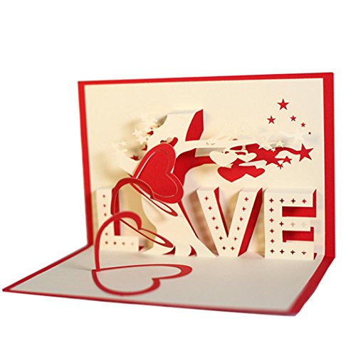 Bodhi2000® LIEBE Herz Baum 3D Pop up Gruß Papercraft Karten für Jubiläum Hochzeit Geburtstag Paar Muttertag Vatertag Dankeschön-Karte Geschenk von Bodhi2000