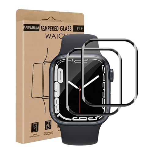 Bodyguard 2 Stück Hartglasfolie für Apple Watch Series 7/8/9 (45 mm), blasenfrei, sensibler Touchscreen, kratzfest, 3D Full Cover, Ultra Slim HD Apple Watch 45 mm Displayschutz von Bodyguard