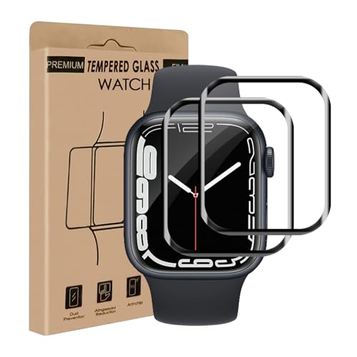 Bodyguard Hartglas für Apple Watch Series 7/8/9 (41 mm) Schutzglas [2 Stück] [blasenfrei] [sensibler Touchscreen] [kratzfest] [3D-Abdeckung] 0,15 mm Ultra Slim HD iWatch 41 mm Displayschutz von Bodyguard