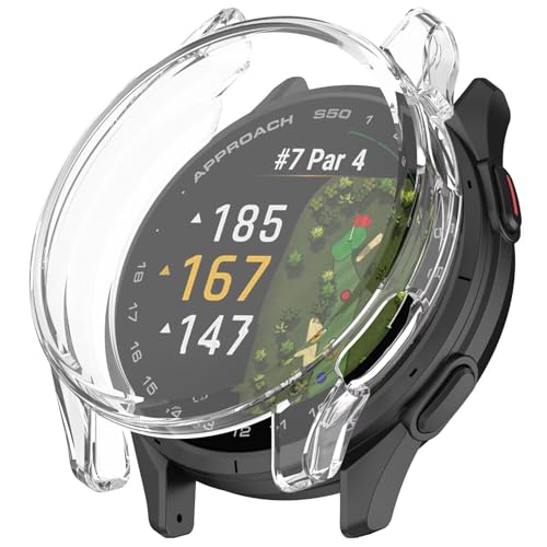 BoerHang Hülle Kompatibel mit Garmin Approach S50,Weicher TPU-Vollschutz, Stoß- und Sturzsicher, Hülle Kompatibel mit Garmin Approach S50 .(Transparentes Weiß) von BoerHang