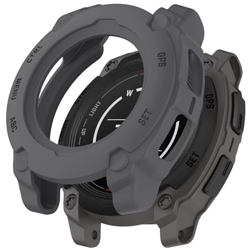 BoerHang Hülle Kompatibel mit Garmin Instinct E 40mm,Weicher TPU-Halbschalen-Hohlschutz, Stoß- und Sturzsicher.(Asche) von BoerHang