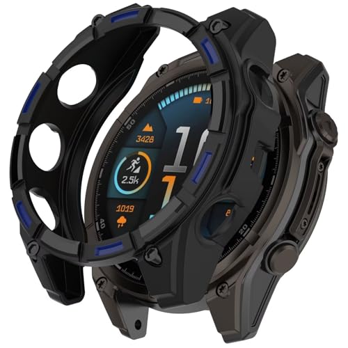 BoerHang Hülle Kompatibel mit Garmin Tactix 8 AMOLED 47mm,Weicher TPU-Halbschalen-Hohlschutz, Stoß- und Sturzsicher.(Dunkelblau) von BoerHang
