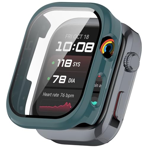 BoerHang Hülle Kompatibel mit Huawei Watch D2, Hartes PC-Antikollisionsgehäuse+Schutzfolie aus Gehärtetem Glas, Hülle Kompatibel mit Huawei Watch D2.(Tannennadelgrün) von BoerHang