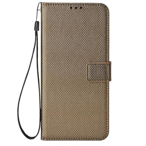 BoerHang Hülle Kompatibel mit Infinix Note 50 Pro 4G, Kartenschlitz, Halterung, Flip Wallet Schutzhülle aus PU Leder,Schutzhülle Kompatibel mit Infinix Note 50 Pro 4G.(Gold) von BoerHang