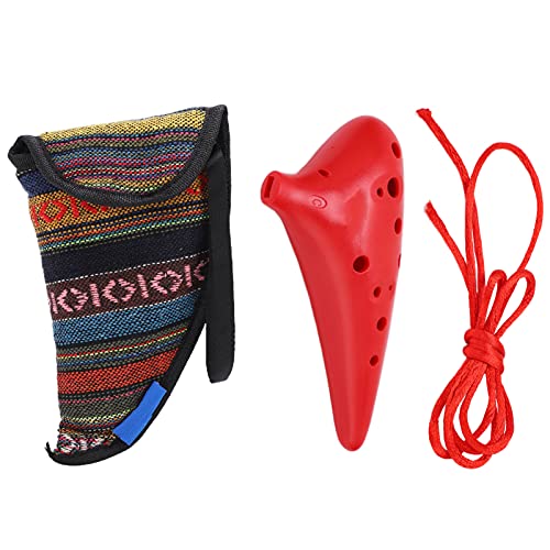 C Tune 12 Loch Ocarina, ABS -Musikinstrument für Erwachsene und Kinder, Profi und Lernende, leicht zu lernen und zu tragen, glänzend mit bequemem Fingerabstand (Red) von Bognajin