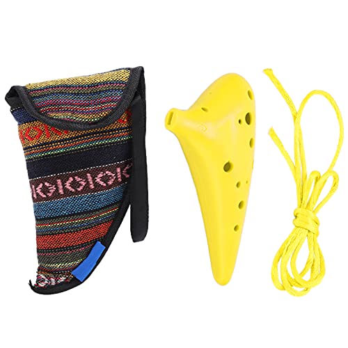 C Tune 12 Loch Ocarina, ABS -Musikinstrument für Erwachsene und Kinder, Profi und Lernende, leicht zu lernen und zu tragen, glänzend mit bequemem Fingerabstand (Yellow) von Bognajin