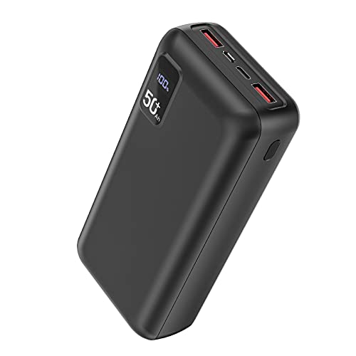 Power Bank 50000mAh 22,5W Powerbank PD20W Schnell Aufladende Externer Handyakku USB C mit LED Display 3 Ausgängen & 2 Eingängen Tragbares Ladegerät für iPhone16 15 14 13 12 Pro Max, Samsung, iPad von Bogseth