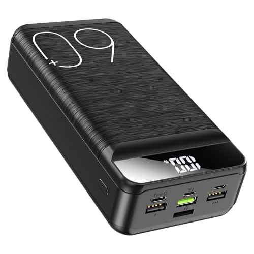 Power Bank 60000mAh 22,5W Schnellladung Tragbares Ladegerät USB-C Schnellladung mit 4 Ausgängen & 3 Eingängen LED-Display Riesige Kapazität Externe Akku für die meisten Elektronikgeräte auf dem Markt. Power Bank 60000mAh 22,5W Schnellladung Tragbares Ladegerät USB-C Schnellladung mit 4 Ausgängen & 3 Eingängen LED-Display Riesige Kapazität Externe Akku für die meisten Elektronikgeräte auf dem Markt. von Bogseth