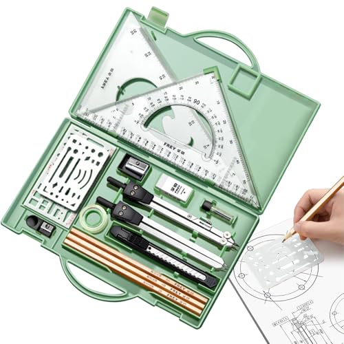 Bohany Geometrie Set für Schüler, Compass -Set | 16x Math Tool Kit | Zeichenwerkzeuge mit Aufbewahrungsbox, Zeichnen von Vorräten für Künstlerarchitekten -Ingenieure Bohany Geometrie Set für Schüler, Compass -Set | 16x Math Tool Kit | Zeichenwerkzeuge mit Aufbewahrungsbox, Zeichnen von Vorräten für Künstlerarchitekten -Ingenieure von Bohany