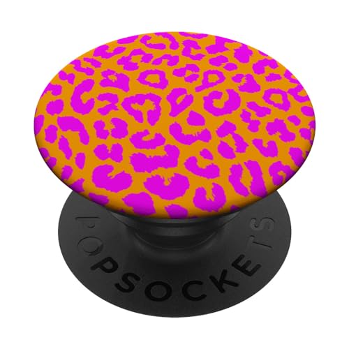 Leopard Gepard Tierdruck Ästhetisch Boho Orange und Rosa PopSockets mit austauschbarem PopGrip von Bohemian Cute Pretty print Animal Skin Minimalist