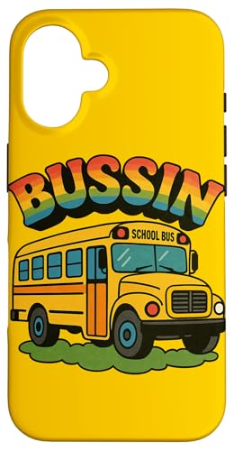 Bussin Schulbus Illustration Slang Begriffe Sommerzeit Hülle für iPhone 16 Bussin Schulbus Illustration Slang Begriffe Sommerzeit Hülle für iPhone 16 von Boho Bus Drivers Snugg
