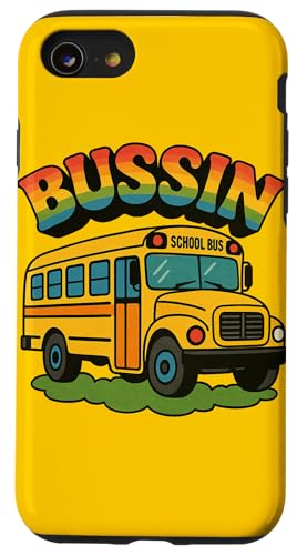 Bussin Schulbus Illustration Slang Begriffe Sommerzeit Hülle für iPhone SE (2020) / 7 / 8 von Boho Bus Drivers Snugg