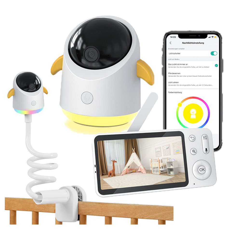 Boifun Babyphone 5 Zoll Babyphone mit Kamera App mit Halterung, Split-Screen-Anzeige 2K HD Bild PTZ 355°/60° 4×Zoom, 1-tlg., Automatische Verfolgung Weinen/Bewegungs/Geräuscherkennung, Temperatur und Feuchtigkeitsmessung Boifun Babyphone 5 Zoll Babyphone mit Kamera App mit Halterung, Split-Screen-Anzeige 2K HD Bild PTZ 355°/60° 4×Zoom, 1-tlg., Automatische Verfolgung Weinen/Bewegungs/Geräuscherkennung, Temperatur und Feuchtigkeitsmessung von Boifun