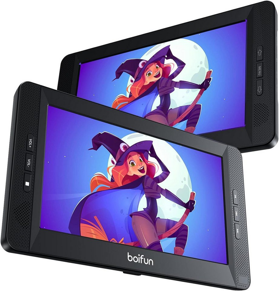 Boifun Tragbarer DVD Player Zwei 10,5” Bildschirmen 7 std. Akku AV IN/Out FM Portabler DVD-Player (1024 * 600 HD, Unterstützt alle Regionen,mehrere Formate Kopfstützenhalterung USB AV IN/Out FM, 32 GB Festplatte, für USB/SD-Karte/AV-Übertragung, Sync TV/Projektor Bildschirm) Boifun Tragbarer DVD Player Zwei 10,5” Bildschirmen 7 std. Akku AV IN/Out FM Portabler DVD-Player (1024 * 600 HD, Unterstützt alle Regionen,mehrere Formate Kopfstützenhalterung USB AV IN/Out FM, 32 GB Festplatte, für USB/SD-Karte/AV-Übertragung, Sync TV/Projektor Bildschirm) von Boifun
