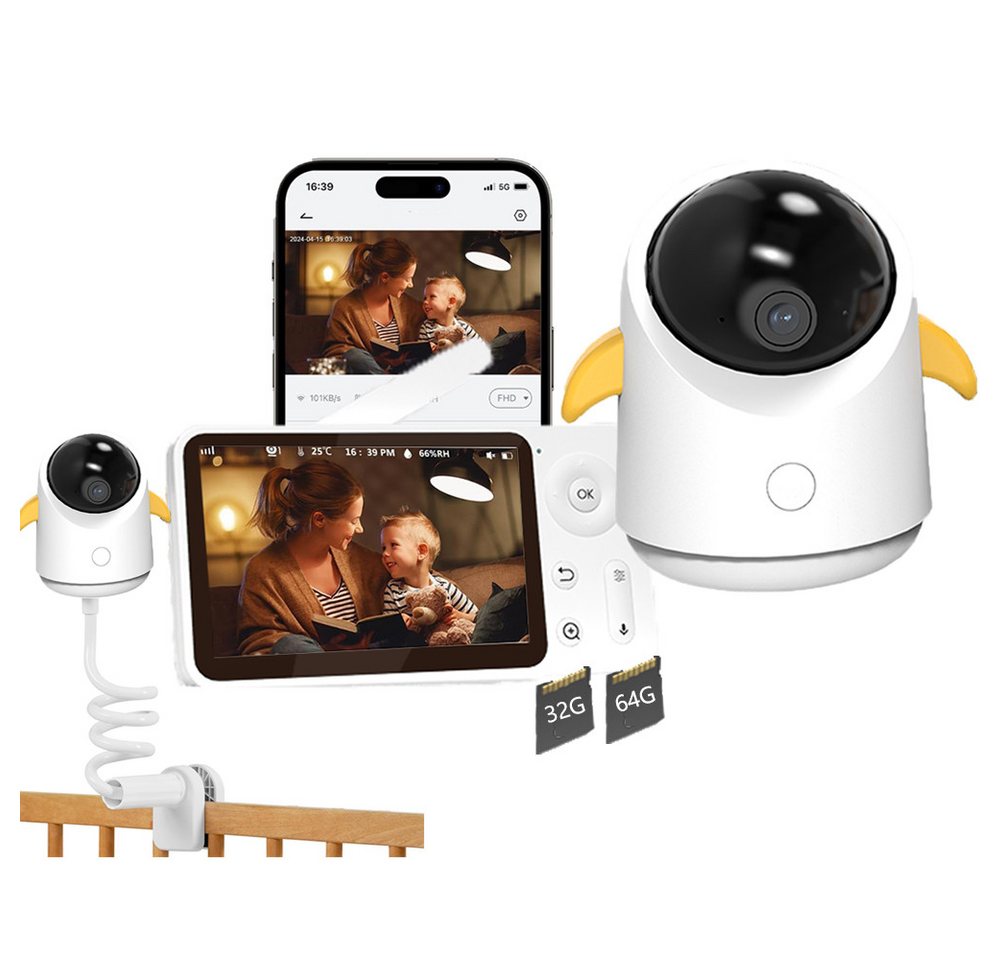 Boifun Video-Babyphone 2MP Babyphone mit Kamera und APP 1080P/4,3 Zoll mit Speicher Karte, WLAN Video Babyfon PTZ 360° IR-Nachtsicht Bewegungsverfolgung 4× Zoom, Alarme Temperaturerkennung Weinen/Bewegungs/Geräuscherkennung, Lange Reichweite 2-Wege-Gespräch One-Touch-Anrufe Boifun Video-Babyphone 2MP Babyphone mit Kamera und APP 1080P/4,3 Zoll mit Speicher Karte, WLAN Video Babyfon PTZ 360° IR-Nachtsicht Bewegungsverfolgung 4× Zoom, Alarme Temperaturerkennung Weinen/Bewegungs/Geräuscherkennung, Lange Reichweite 2-Wege-Gespräch One-Touch-Anrufe von Boifun
