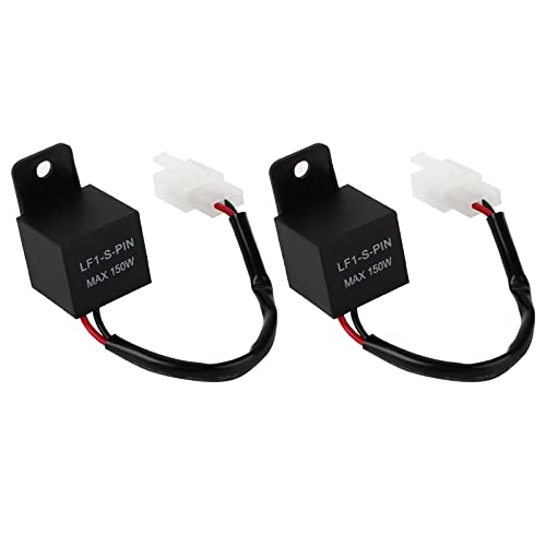 Boisbresil 2 Stück Blinkerrelais 2 Polig 12V Motorrad Blinkrelais Universal LED Blinker Relais Blinkfrequenzkontroll Relais Motorcycle LED Indicator Relay Max 150W Blinkgeber Relais für Motorrad von Boisbresil