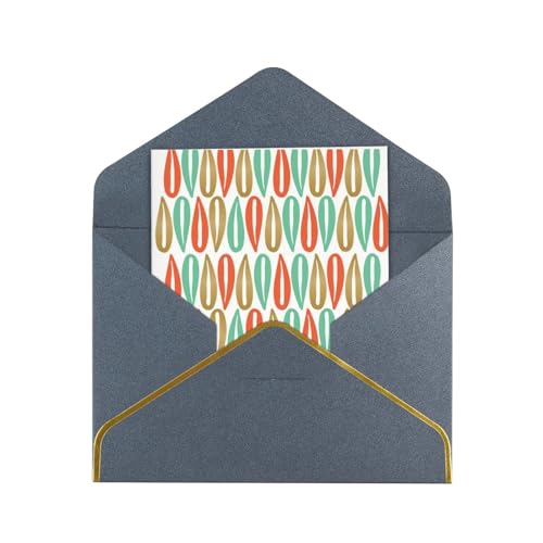 Boiwex Mid-Century Modern Style Print Grußkarten/Karten mit Umschlägen, Karten-Set, Einladungen, Dankeskarten, Schwarz von Boiwex