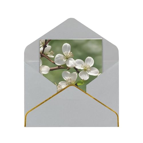 Frühlingsgrußkarten/Karten mit Hartriegelblüten mit Umschlägen, Kartenset, Einladungen, Dankeskarten von Boiwex