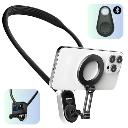 Bokan™ 3 in 1 Magnetische Handyhalterung und Action-Kamera + Fernbedienung, Brusthalterung für POV/Vlog Video, MagSafe-Halterung für iPhone 15/14/13/12 von Bokan