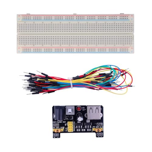 Bokcztml Umfassendes MB102 Breadboard Power + 65 Pullover Drähte + MB102 830 Punkte Für Prototyping Und Tests Bokcztml Umfassendes MB102 Breadboard Power + 65 Pullover Drähte + MB102 830 Punkte Für Prototyping Und Tests von Bokcztml