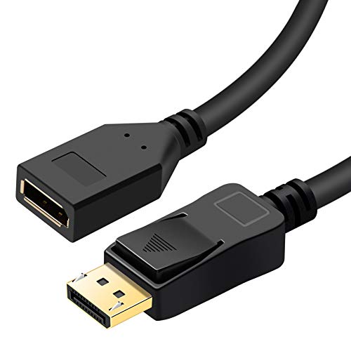 Displayport 1.2 Verlängerungskabel 2K/144Hz 4K/60Hz, BolAAzuL Displayport Stecker auf Displayport Buchse DP Verlängerung Extension Kabel mit Riegeln 3M/10FT unterstützt Oculus Rifts Valve Nicht von BolAAzuL