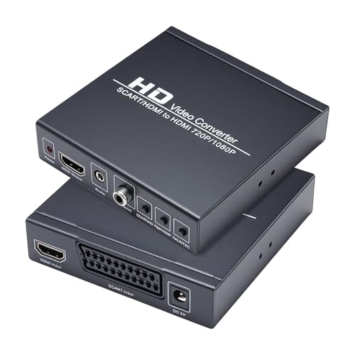 BolAAzuL HDMI/SCART-zu-HDMI-Konverter, 720P/1080P, 50/60 Hz, DC 5 V, AUX, koaxial, Scart-Konverter mit Adapter für Spielekonsole, STB, Blu-Ray, DVD, PS3, Wii BolAAzuL HDMI/SCART-zu-HDMI-Konverter, 720P/1080P, 50/60 Hz, DC 5 V, AUX, koaxial, Scart-Konverter mit Adapter für Spielekonsole, STB, Blu-Ray, DVD, PS3, Wii von BolAAzuL