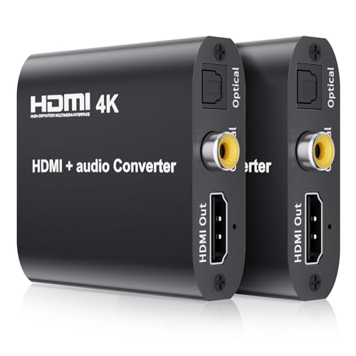 HDMI Audio Extraktor 4K@30Hz, BolAAzuL HDMI Audio Konverter Splitter HDR 1080P@60Hz, HDMI 1.4 zu SPDIF 5.1 Kanal +Toslink+Optical+Digital Koaxial+3,5 mm Stereo L/R mit EDID für Blue-Ray Player PC PS4 von BolAAzuL